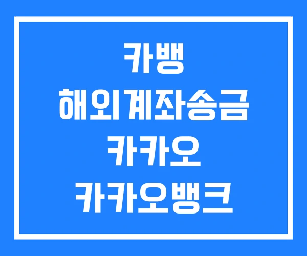 카뱅 해외계좌송금 카카오 카카오뱅크 카뱅 해외계좌송금 카카오 카카오뱅크