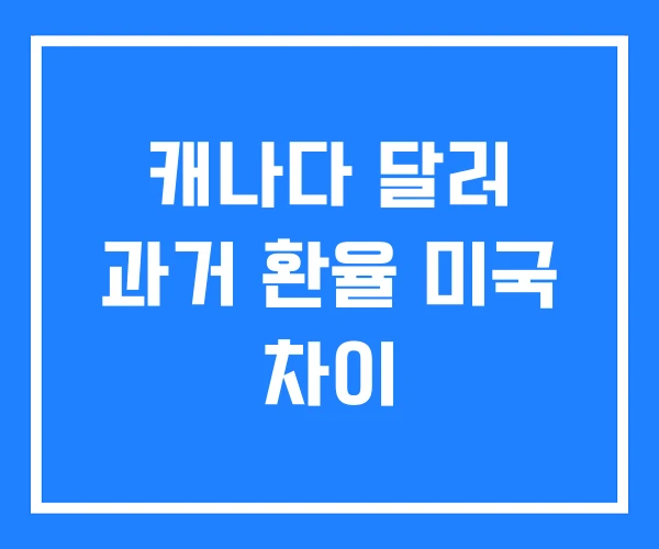 캐나다 달러 과거 환율 미국 차이