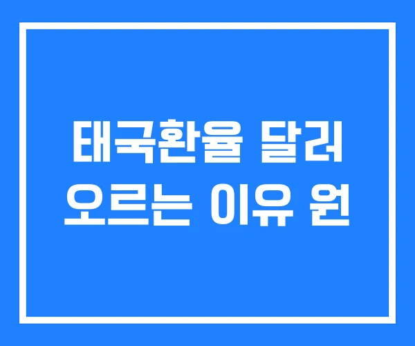 태국환율 달러 오르는 이유 원 태국환율 달러 오르는 이유 원