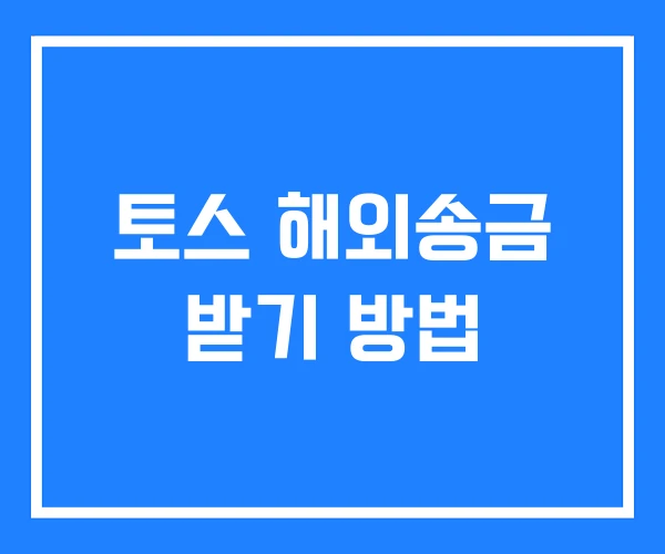 토스 해외송금 받기 방법 토스 해외송금 받기 방법