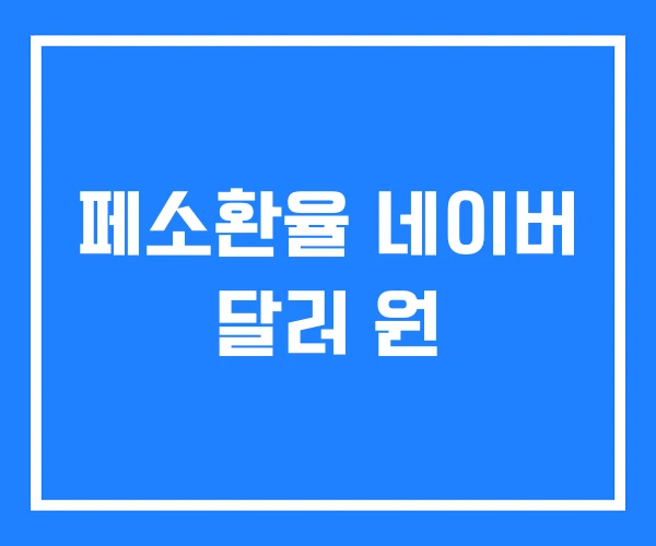 페소환율 네이버 달러 원