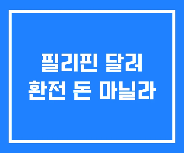 필리핀 달러 환전 돈 마닐라