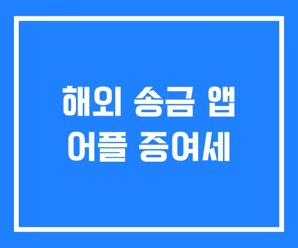 해외 송금 앱 어플 증여세