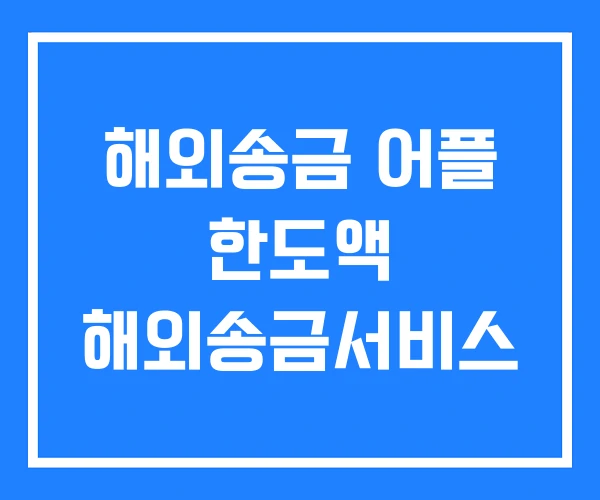 해외송금 어플 한도액 해외송금서비스