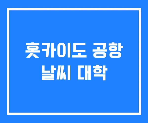 홋카이도 공항 날씨 대학 홋카이도 공항 날씨 대학