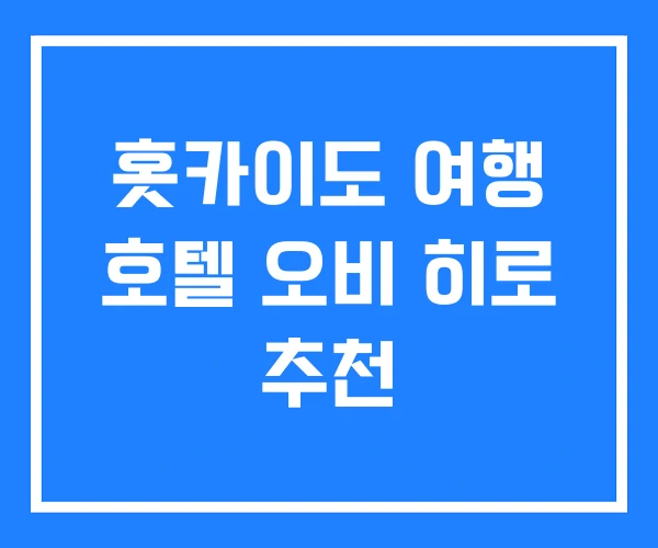 홋카이도 여행 호텔 오비 히로 추천 홋카이도 여행 호텔 오비 히로 추천