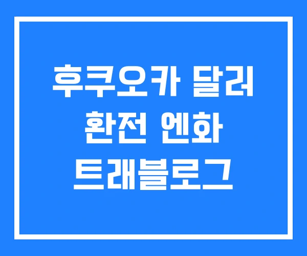 후쿠오카 달러 환전 엔화 트래블로그