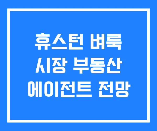 휴스턴 벼룩 시장 부동산 에이전트 전망 휴스턴 벼룩 시장 부동산 에이전트 전망