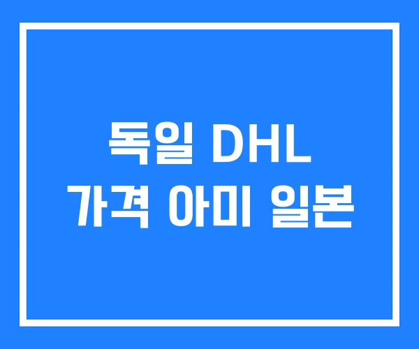 독일 DHL 가격 아미 일본