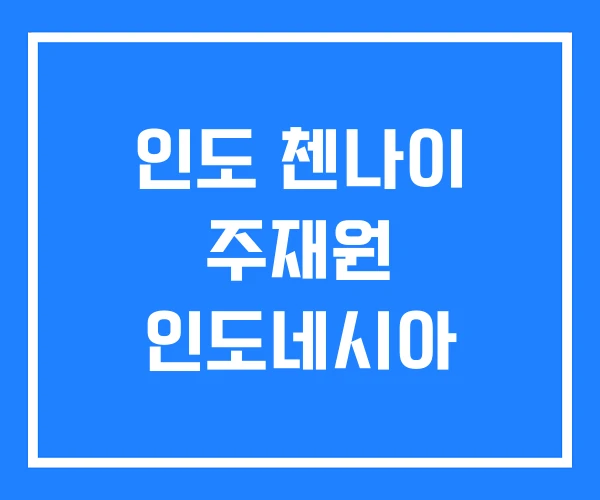 인도 첸나이 주재원 인도네시아