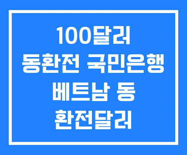 100달러 동환전 국민은행 베트남 동 환전달러