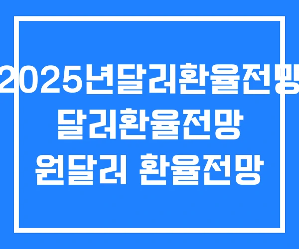 2025년달러환율전망 달러환율전망 원달러 환율전망