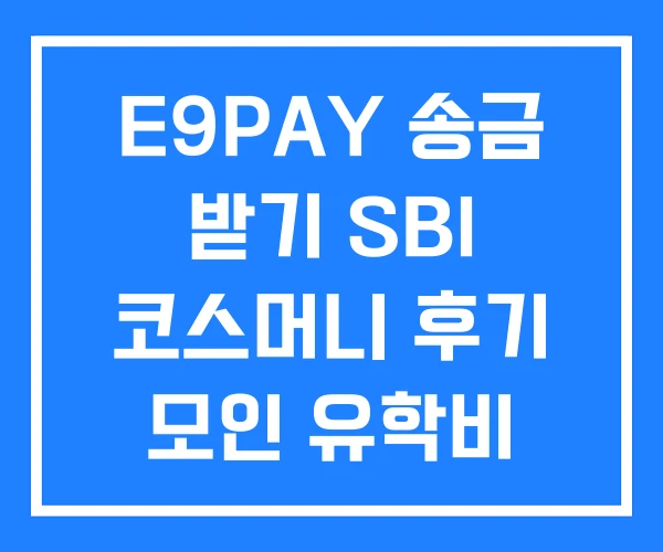 E9PAY 송금 받기 SBI 코스머니 후기 모인 유학비 E9PAY 송금 받기 SBI 코스머니 후기 모인 유학비