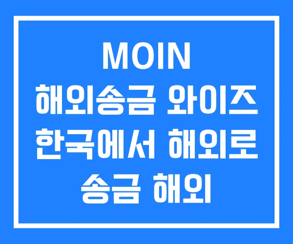 MOIN 해외송금 와이즈 한국에서 해외로 송금 해외