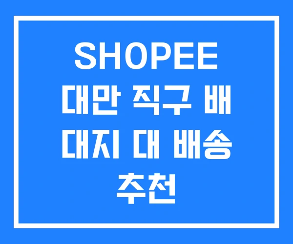SHOPEE 대만 직구 배 대지 대 배송 추천 SHOPEE 대만 직구 배 대지 대 배송 추천