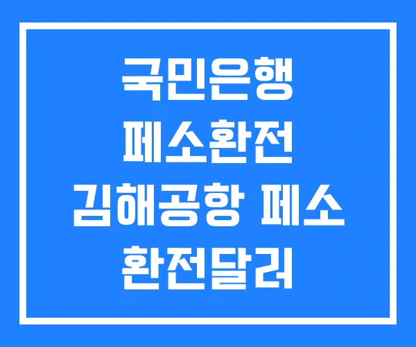 국민은행 페소환전 김해공항 페소 환전달러 국민은행 페소환전 김해공항 페소 환전달러