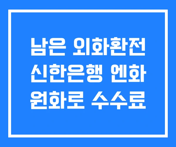 남은 외화환전 신한은행 엔화 원화로 수수료 남은 외화환전 신한은행 엔화 원화로 수수료