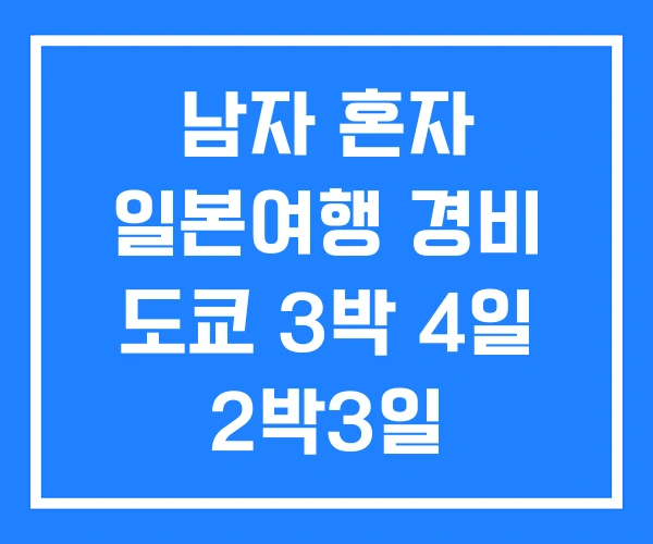 남자 혼자 일본여행 경비 도쿄 3박 4일 2박3일 남자 혼자 일본여행 경비 도쿄 3박 4일 2박3일