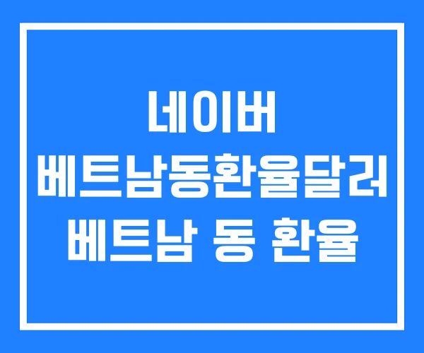 네이버 베트남동환율달러 베트남 동 환율