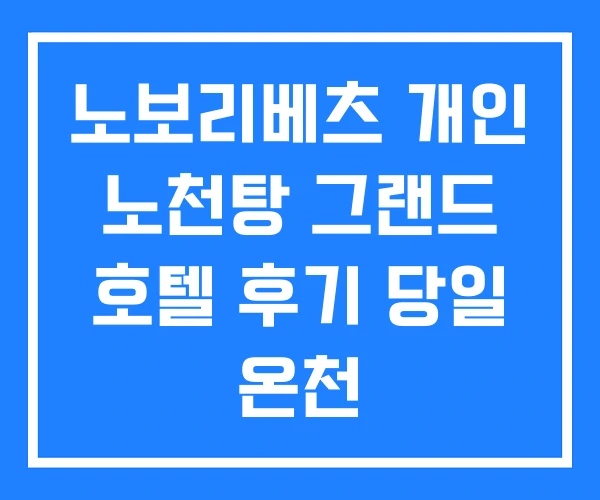 노보리베츠 개인 노천탕 그랜드 호텔 후기 당일 온천