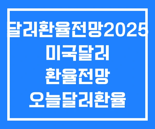 달러환율전망2025 미국달러 환율전망 오늘달러환율