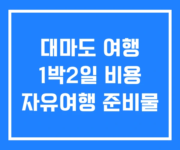 대마도 여행 1박2일 비용 자유여행 준비물