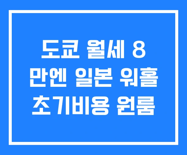 도쿄 월세 8 만엔 일본 워홀 초기비용 원룸 도쿄 월세 8 만엔 일본 워홀 초기비용 원룸