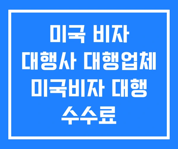미국 비자 대행사 대행업체 미국비자 대행 수수료