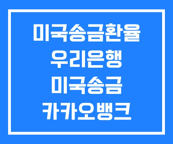 미국송금환율 우리은행 미국송금 카카오뱅크 미국송금환율 우리은행 미국송금 카카오뱅크