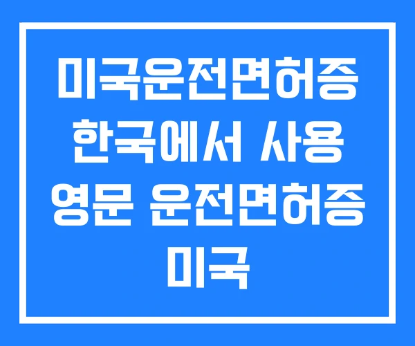 미국운전면허증 한국에서 사용 영문 운전면허증 미국 미국운전면허증 한국에서 사용 영문 운전면허증 미국