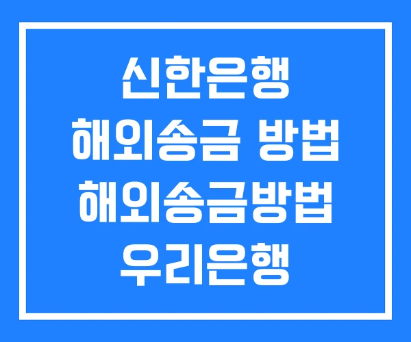 신한은행 해외송금 방법 해외송금방법 우리은행 신한은행 해외송금 방법 해외송금방법 우리은행