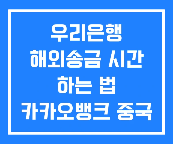 우리은행 해외송금 시간 하는 법 카카오뱅크 중국 송금 우리은행 해외송금 시간 하는 법 카카오뱅크 중국 송금