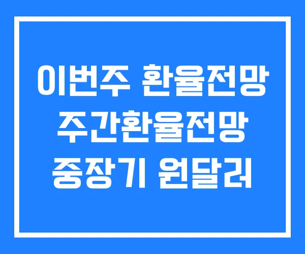 이번주 환율전망 주간환율전망 중장기 원달러 이번주 환율전망 주간환율전망 중장기 원달러