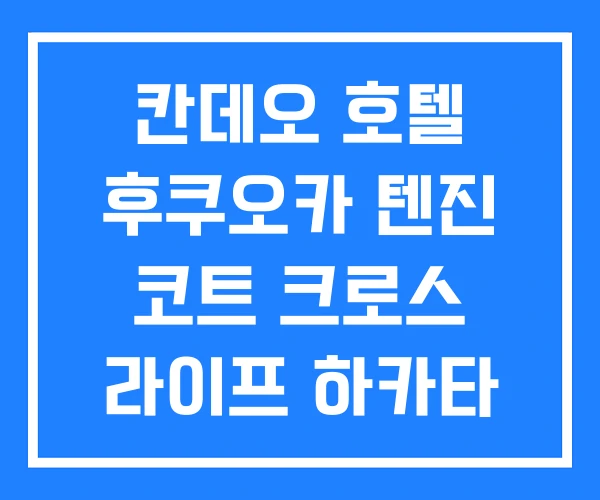 칸데오 호텔 후쿠오카 텐진 코트 크로스 라이프 하카타