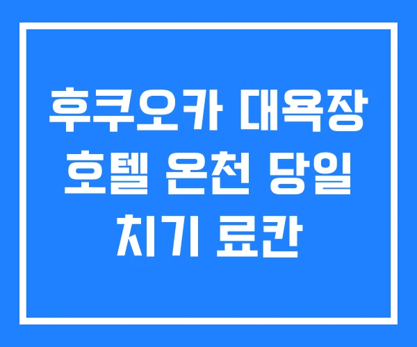 후쿠오카 대욕장 호텔 온천 당일 치기 료칸